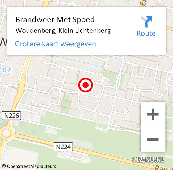 Locatie op kaart van de 112 melding: Brandweer Met Spoed Naar Woudenberg, Klein Lichtenberg op 20 mei 2023 17:15