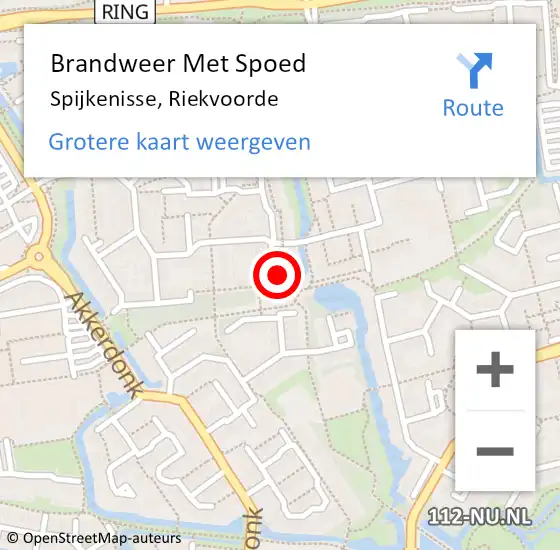 Locatie op kaart van de 112 melding: Brandweer Met Spoed Naar Spijkenisse, Riekvoorde op 20 mei 2023 17:26