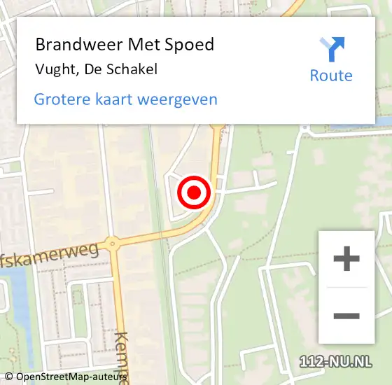 Locatie op kaart van de 112 melding: Brandweer Met Spoed Naar Vught, De Schakel op 20 mei 2023 17:37