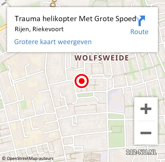 Locatie op kaart van de 112 melding: Trauma helikopter Met Grote Spoed Naar Rijen, Riekevoort op 20 mei 2023 18:21