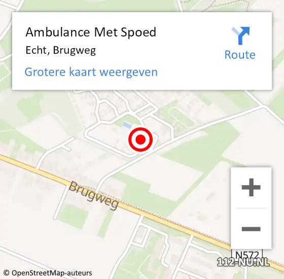 Locatie op kaart van de 112 melding: Ambulance Met Spoed Naar Echt, Brugweg op 20 mei 2023 19:29