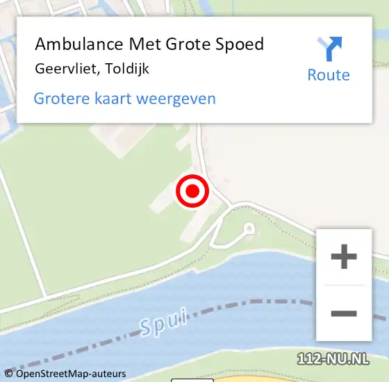 Locatie op kaart van de 112 melding: Ambulance Met Grote Spoed Naar Geervliet, Toldijk op 20 mei 2023 20:09