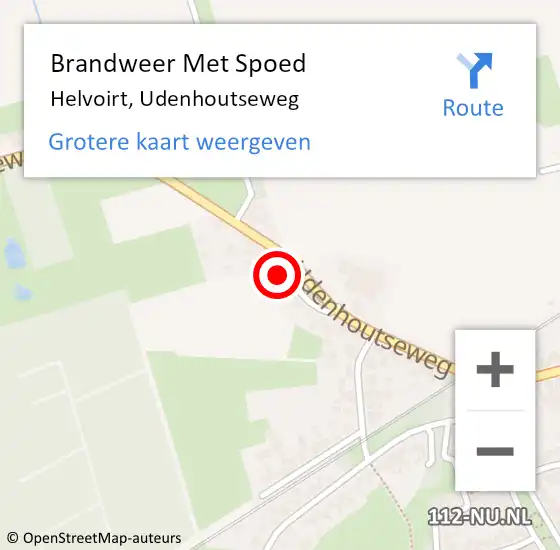 Locatie op kaart van de 112 melding: Brandweer Met Spoed Naar Helvoirt, Udenhoutseweg op 20 mei 2023 21:03