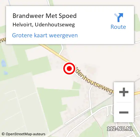 Locatie op kaart van de 112 melding: Brandweer Met Spoed Naar Helvoirt, Udenhoutseweg op 20 mei 2023 21:04