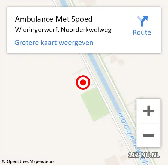Locatie op kaart van de 112 melding: Ambulance Met Spoed Naar Wieringerwerf, Noorderkwelweg op 20 mei 2023 23:27
