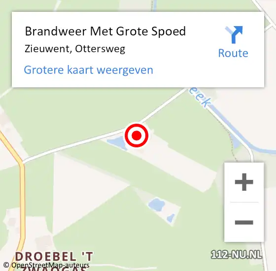 Locatie op kaart van de 112 melding: Brandweer Met Grote Spoed Naar Zieuwent, Ottersweg op 20 mei 2023 23:35