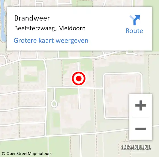 Locatie op kaart van de 112 melding: Brandweer Beetsterzwaag, Meidoorn op 20 mei 2023 23:39