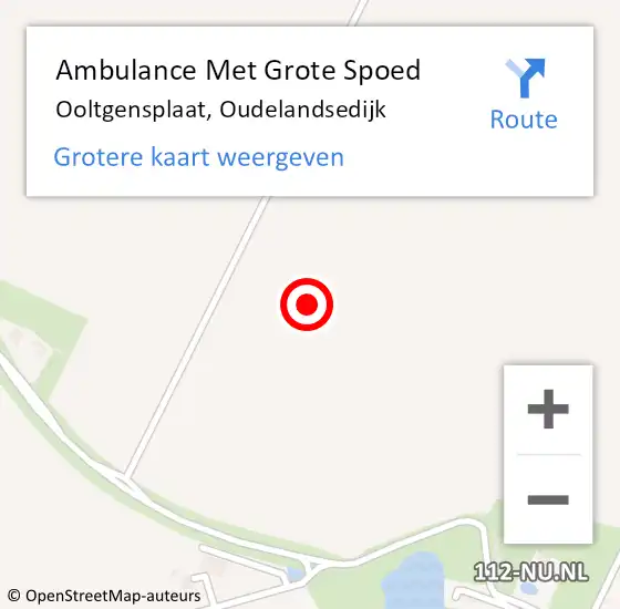 Locatie op kaart van de 112 melding: Ambulance Met Grote Spoed Naar Ooltgensplaat, Oudelandsedijk op 20 mei 2023 23:51