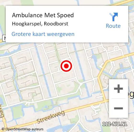 Locatie op kaart van de 112 melding: Ambulance Met Spoed Naar Hoogkarspel, Roodborst op 21 mei 2023 00:08