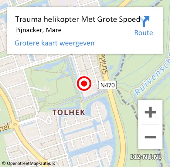 Locatie op kaart van de 112 melding: Trauma helikopter Met Grote Spoed Naar Pijnacker, Mare op 21 mei 2023 00:21