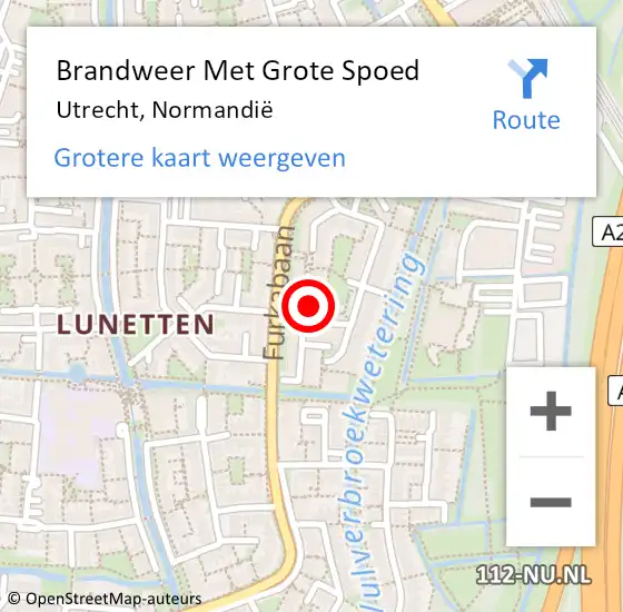 Locatie op kaart van de 112 melding: Brandweer Met Grote Spoed Naar Utrecht, Normandië op 21 mei 2023 00:26