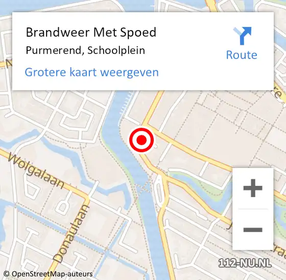 Locatie op kaart van de 112 melding: Brandweer Met Spoed Naar Purmerend, Schoolplein op 21 mei 2023 00:31