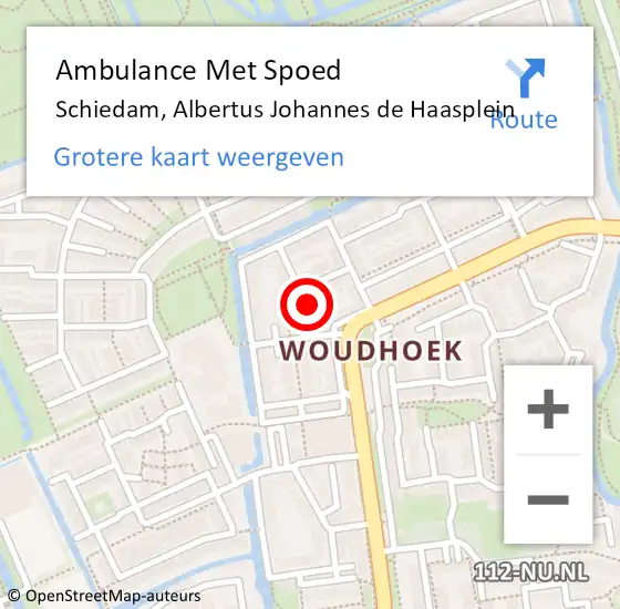 Locatie op kaart van de 112 melding: Ambulance Met Spoed Naar Schiedam, Albertus Johannes de Haasplein op 21 mei 2023 00:44