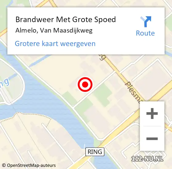 Locatie op kaart van de 112 melding: Brandweer Met Grote Spoed Naar Almelo, Van Maasdijkweg op 21 mei 2023 01:35