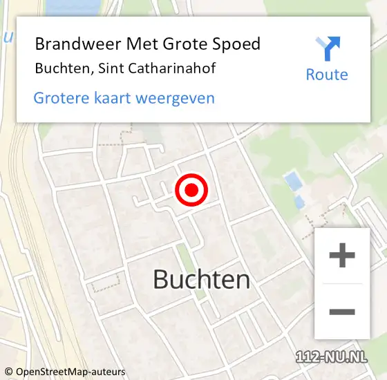 Locatie op kaart van de 112 melding: Brandweer Met Grote Spoed Naar Buchten, Sint Catharinahof op 21 mei 2023 05:54