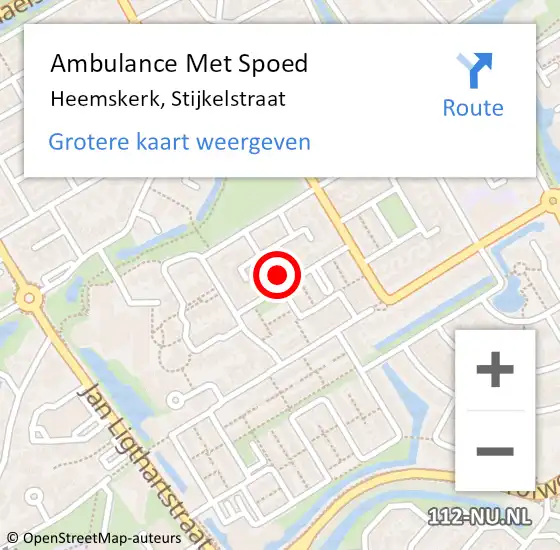 Locatie op kaart van de 112 melding: Ambulance Met Spoed Naar Heemskerk, Stijkelstraat op 21 mei 2023 06:17