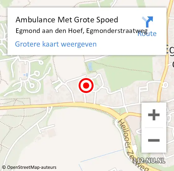Locatie op kaart van de 112 melding: Ambulance Met Grote Spoed Naar Egmond aan den Hoef, Egmonderstraatweg op 21 mei 2023 06:55