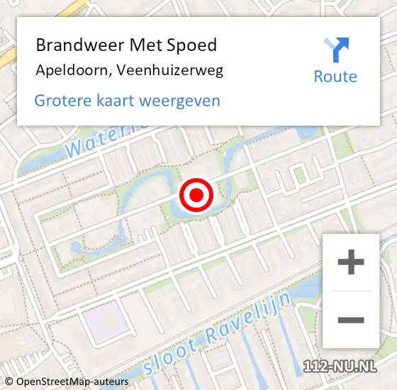 Locatie op kaart van de 112 melding: Brandweer Met Spoed Naar Apeldoorn, Veenhuizerweg op 21 mei 2023 08:06