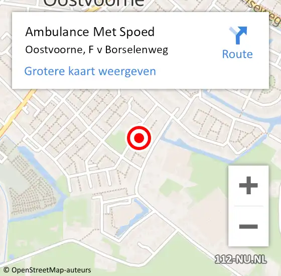 Locatie op kaart van de 112 melding: Ambulance Met Spoed Naar Oostvoorne, F v Borselenweg op 21 mei 2023 09:08
