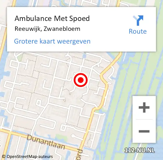 Locatie op kaart van de 112 melding: Ambulance Met Spoed Naar Reeuwijk, Zwanebloem op 21 mei 2023 09:17