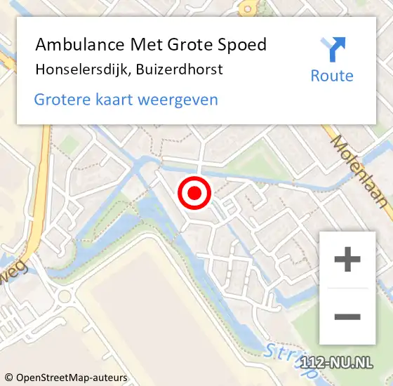 Locatie op kaart van de 112 melding: Ambulance Met Grote Spoed Naar Honselersdijk, Buizerdhorst op 21 mei 2023 09:50