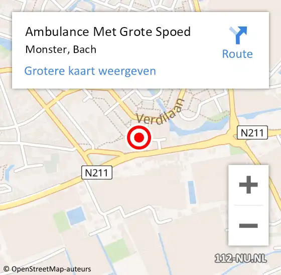 Locatie op kaart van de 112 melding: Ambulance Met Grote Spoed Naar Monster, Bach op 21 mei 2023 11:44