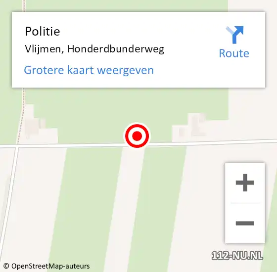 Locatie op kaart van de 112 melding: Politie Vlijmen, Honderdbunderweg op 21 mei 2023 12:40