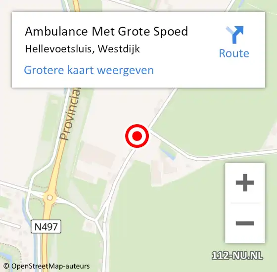 Locatie op kaart van de 112 melding: Ambulance Met Grote Spoed Naar Hellevoetsluis, Westdijk op 21 mei 2023 13:06