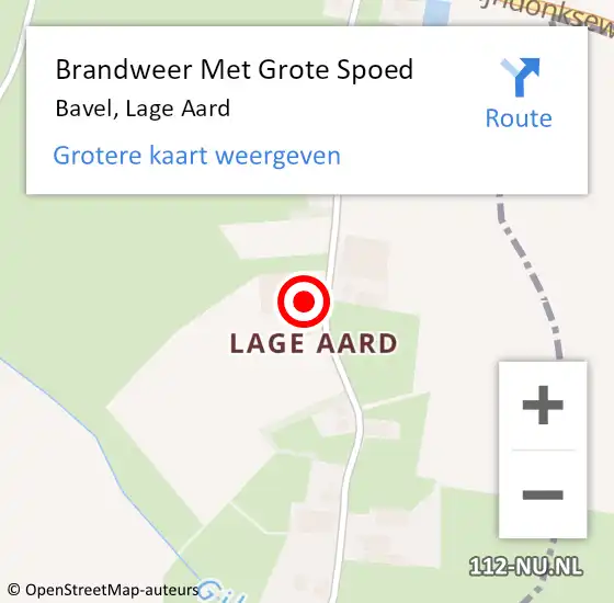 Locatie op kaart van de 112 melding: Brandweer Met Grote Spoed Naar Bavel, Lage Aard op 21 mei 2023 13:30