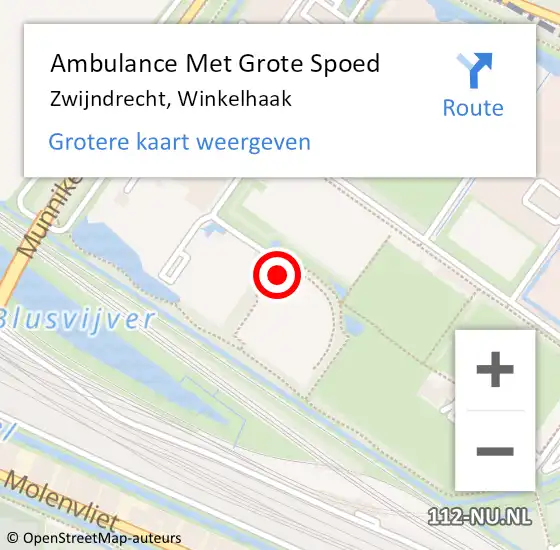 Locatie op kaart van de 112 melding: Ambulance Met Grote Spoed Naar Zwijndrecht, Winkelhaak op 21 mei 2023 13:45