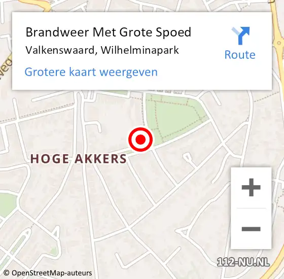 Locatie op kaart van de 112 melding: Brandweer Met Grote Spoed Naar Valkenswaard, Wilhelminapark op 21 mei 2023 13:58