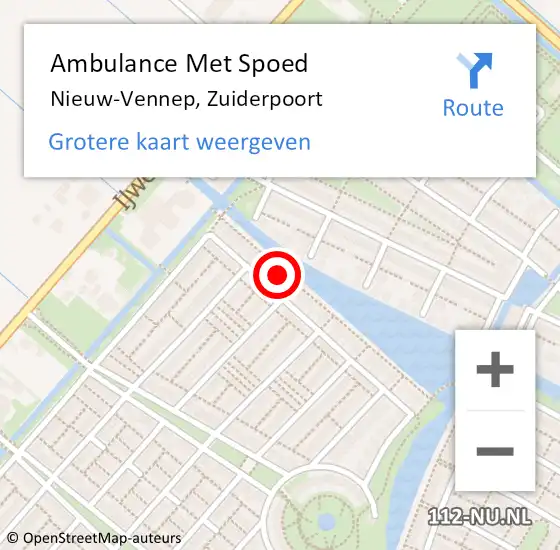 Locatie op kaart van de 112 melding: Ambulance Met Spoed Naar Nieuw-Vennep, Zuiderpoort op 21 mei 2023 14:07