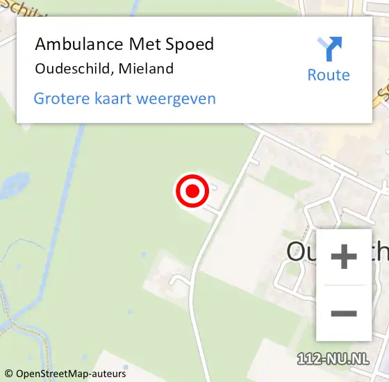 Locatie op kaart van de 112 melding: Ambulance Met Spoed Naar Oudeschild, Mieland op 21 mei 2023 14:16