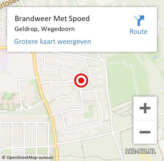 Locatie op kaart van de 112 melding: Brandweer Met Spoed Naar Geldrop, Wegedoorn op 21 mei 2023 14:49