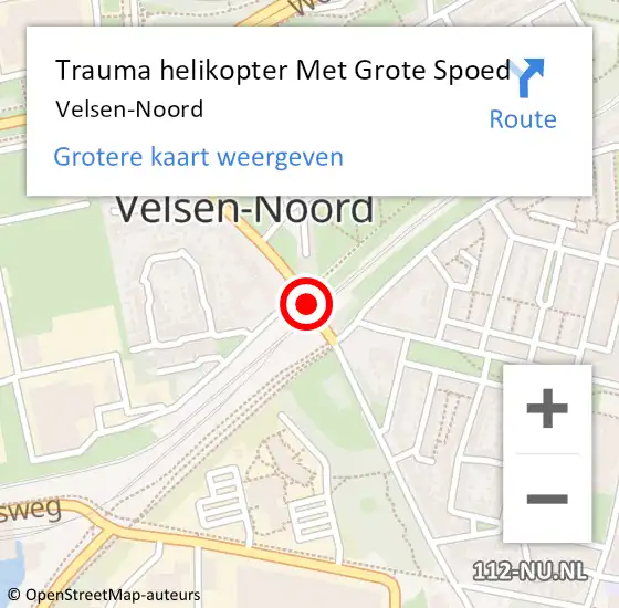 Locatie op kaart van de 112 melding: Trauma helikopter Met Grote Spoed Naar Velsen-Noord op 21 mei 2023 14:51