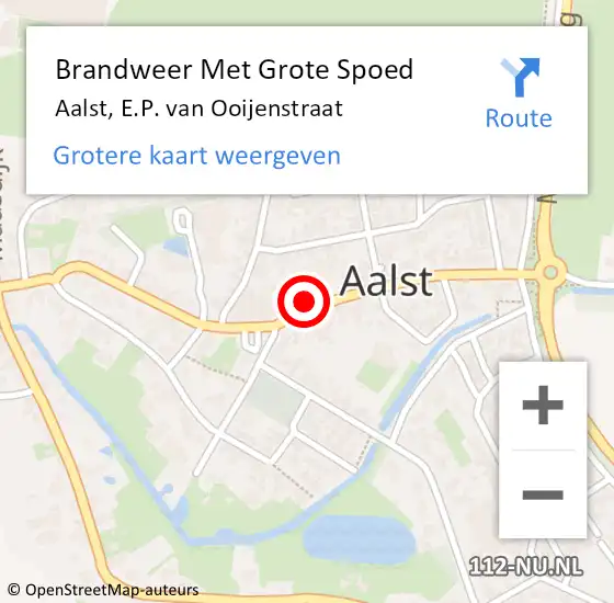 Locatie op kaart van de 112 melding: Brandweer Met Grote Spoed Naar Aalst, E.P. van Ooijenstraat op 21 mei 2023 15:11