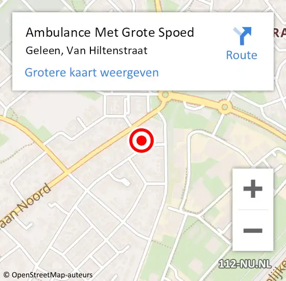 Locatie op kaart van de 112 melding: Ambulance Met Grote Spoed Naar Geleen, Van Hiltenstraat op 26 augustus 2014 09:17