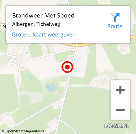 Locatie op kaart van de 112 melding: Brandweer Met Spoed Naar Albergen, Tichelweg op 26 augustus 2014 09:18