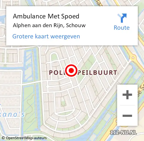 Locatie op kaart van de 112 melding: Ambulance Met Spoed Naar Alphen aan den Rijn, Schouw op 21 mei 2023 16:43