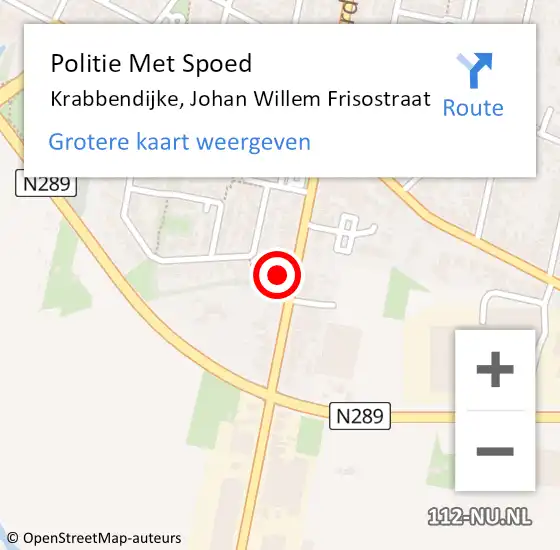 Locatie op kaart van de 112 melding: Politie Met Spoed Naar Krabbendijke, Johan Willem Frisostraat op 21 mei 2023 17:19