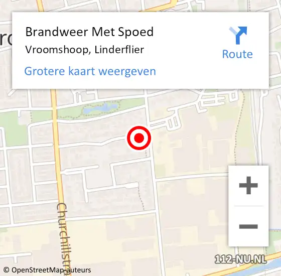 Locatie op kaart van de 112 melding: Brandweer Met Spoed Naar Vroomshoop, Linderflier op 21 mei 2023 17:42