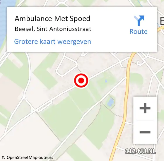 Locatie op kaart van de 112 melding: Ambulance Met Spoed Naar Beesel, Sint Antoniusstraat op 21 mei 2023 18:00
