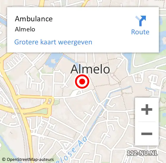 Locatie op kaart van de 112 melding: Ambulance Almelo op 21 mei 2023 18:13