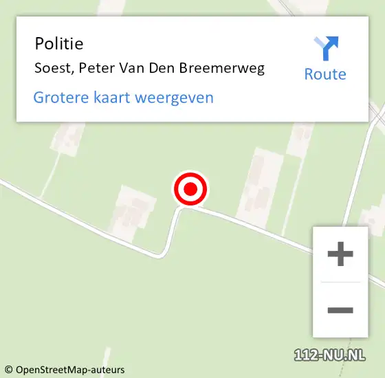 Locatie op kaart van de 112 melding: Politie Soest, Peter Van Den Breemerweg op 26 augustus 2014 09:35