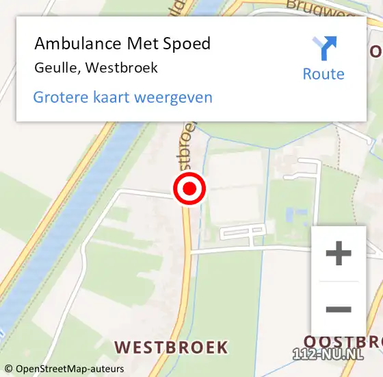 Locatie op kaart van de 112 melding: Ambulance Met Spoed Naar Geulle, Westbroek op 26 augustus 2014 09:37