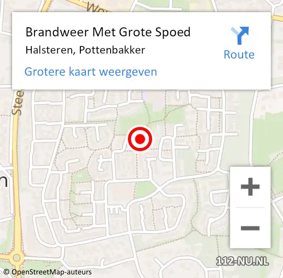 Locatie op kaart van de 112 melding: Brandweer Met Grote Spoed Naar Halsteren, Pottenbakker op 21 mei 2023 18:41