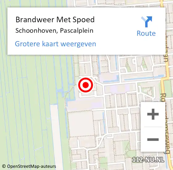 Locatie op kaart van de 112 melding: Brandweer Met Spoed Naar Schoonhoven, Pascalplein op 21 mei 2023 19:43