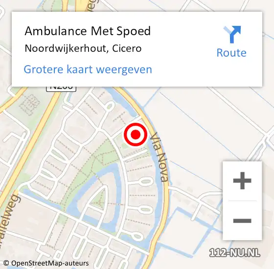 Locatie op kaart van de 112 melding: Ambulance Met Spoed Naar Noordwijkerhout, Cicero op 21 mei 2023 20:00