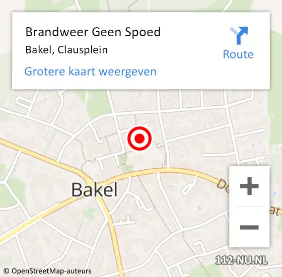 Locatie op kaart van de 112 melding: Brandweer Geen Spoed Naar Bakel, Clausplein op 21 mei 2023 20:16