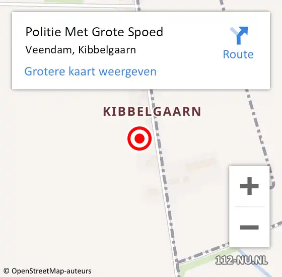 Locatie op kaart van de 112 melding: Politie Met Grote Spoed Naar Veendam, Kibbelgaarn op 21 mei 2023 20:21